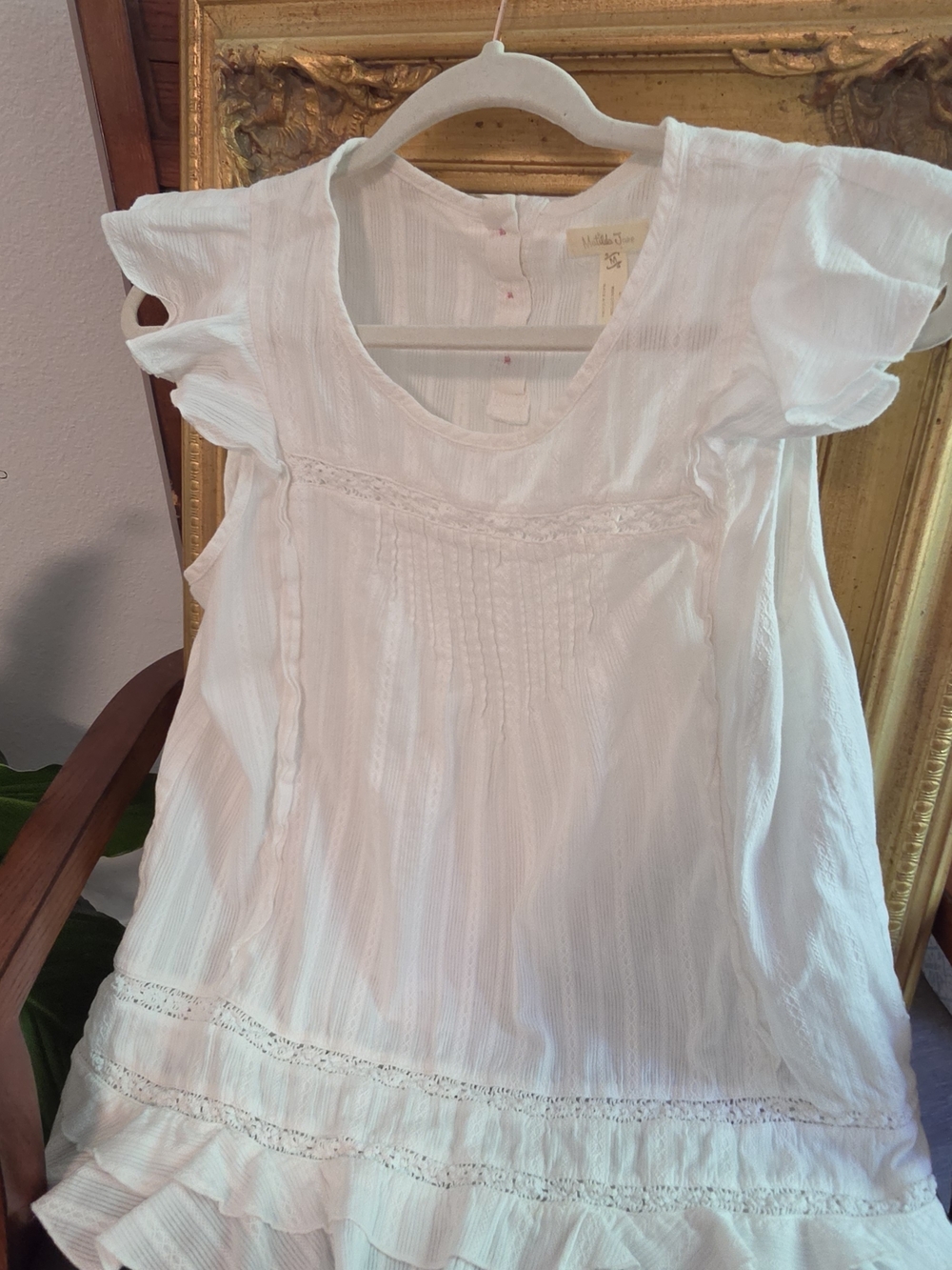 Matilda Jane White Ruffled Cap Sleeve Blouse
